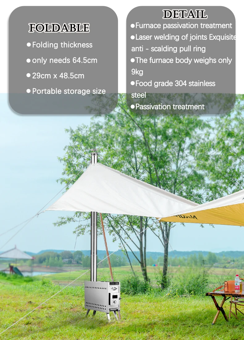 Easy to Use Wood Burning Stove for Outdoor Camping and Indoor Sauna