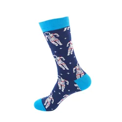 Men socks combed cotton cartoon animal bird shark zebra corn watermelon sea food geometric novelty funny socks