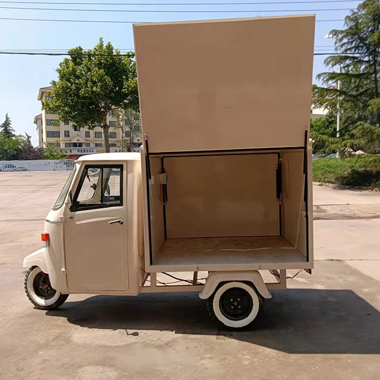 China Cheap Price Mobile Tuk Tuk Food Truck Piaggio Ape Street Sale Pizza Snacks Ice Cream Kiosk Mobile Food Cart For Sale