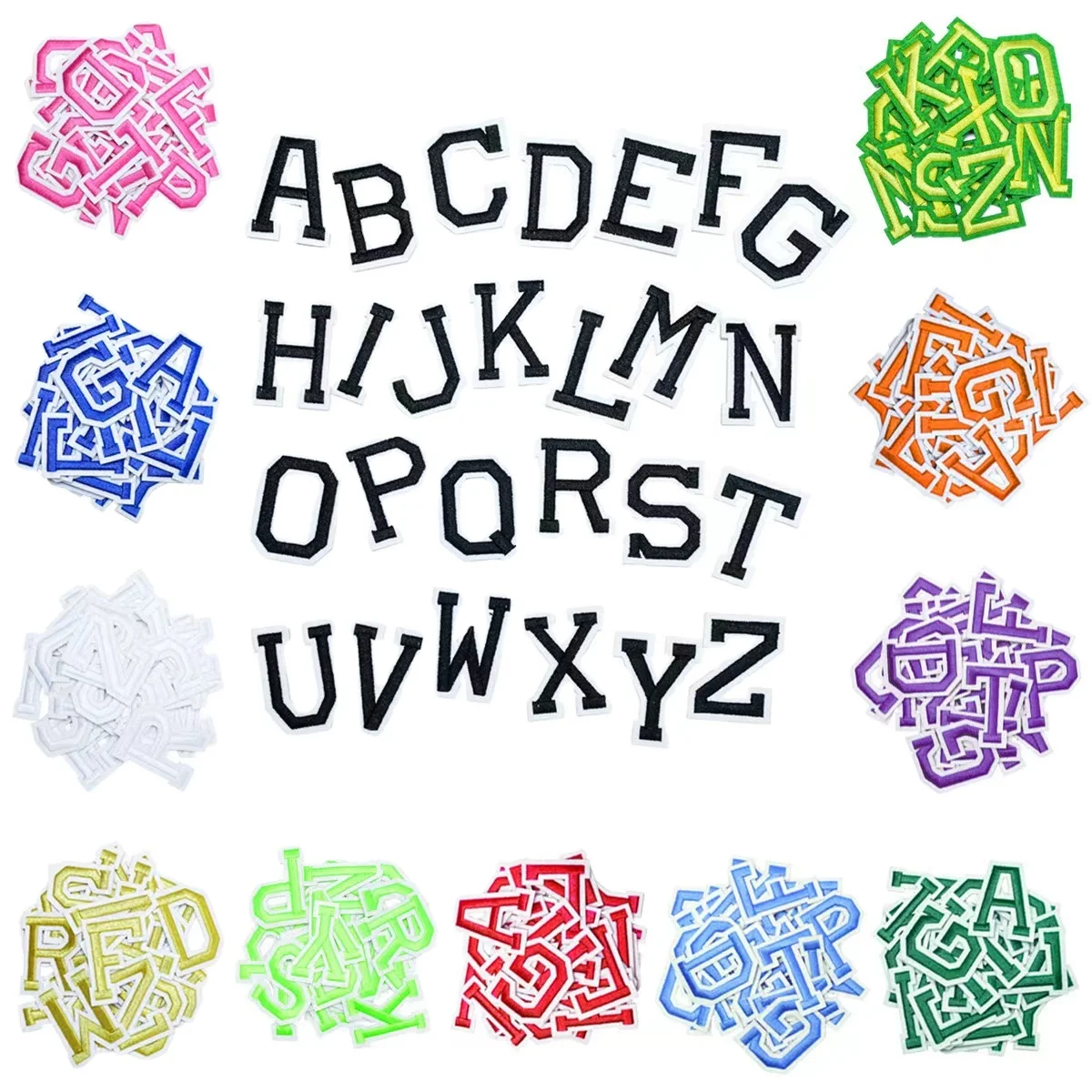 Wholesales Fashion Full Embroidery Patch 26 English Letter Decoration Patch Iron on Letters In Bulk Sew on Embroidered Letter