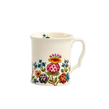 Elegant Vintage Ceramic Garden Cup Floral Coffee Mugs Floral Fine Bone Porcelain Mug Customizable Logo Wedding Christmas Gift