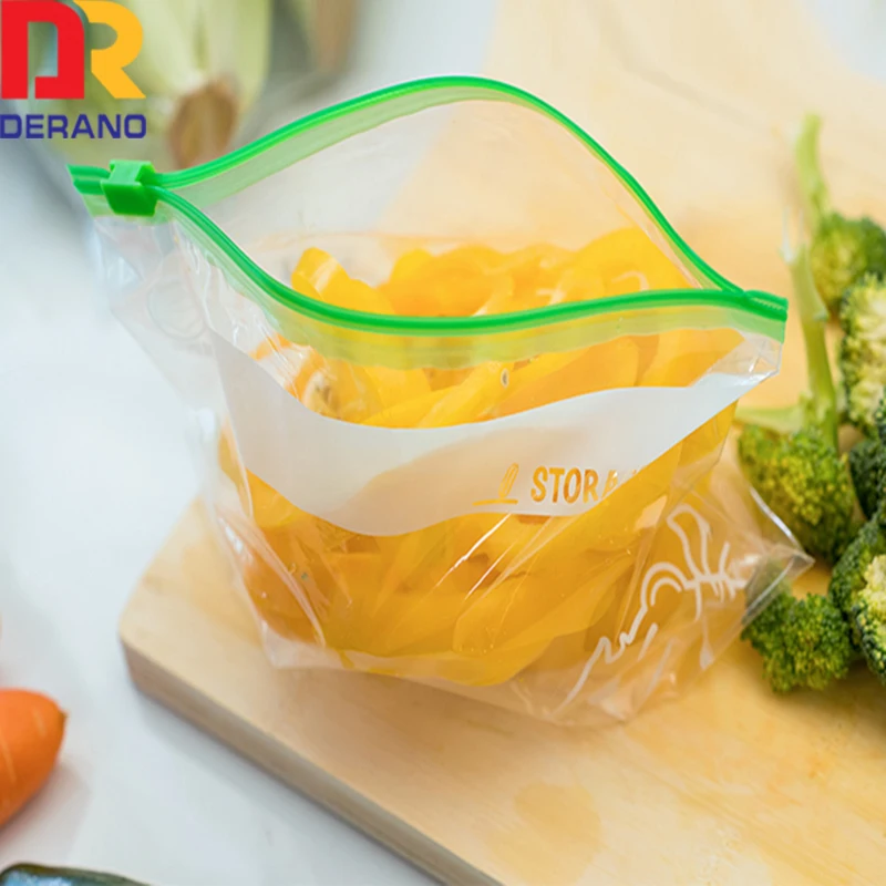 Fridge keep fresh preservation sealed fruit storage vegetable cold self sealing food grade zipper slider bag