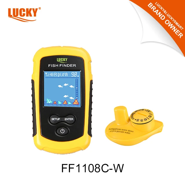 Lucky эхолот для поиска рыбы FF1108C-W 2 дюймовый цветной Знаковый дисплей с разъемом Type W Беспроводной датчик