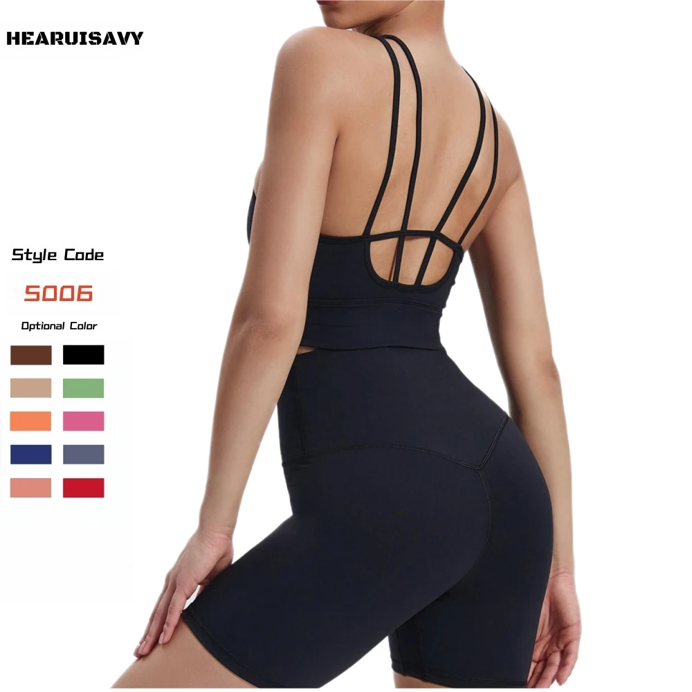 HEARUISAVY Medium Impact Compression Wirefree Sports Bras Workout Tank Tops For Women Fitness Wear Gym Active Bra