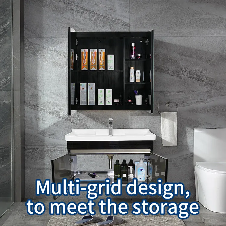 
2021 new waterproof bathroom mirror cabinet bathroom cabinet combination 