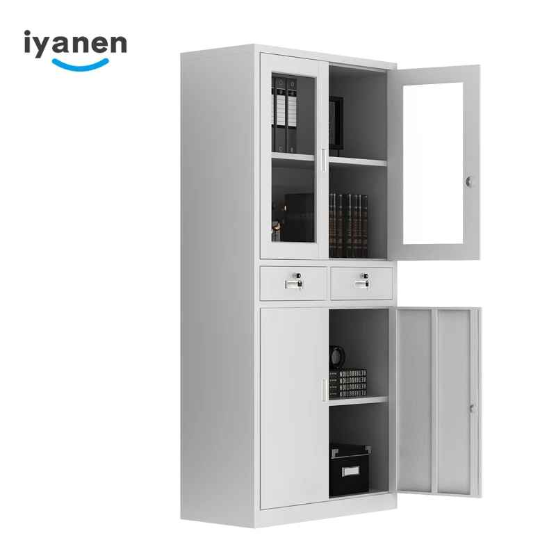 Office Metal Furniture Glass Door Cabinet Filing Cupboard