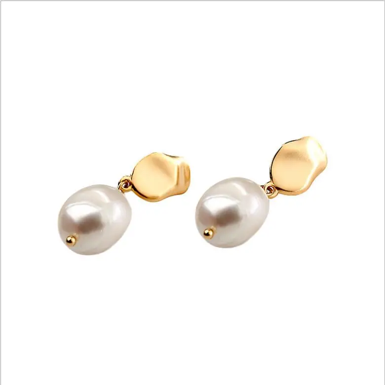 925 Sterling Silver Earrings High Quality Freshwater Baroque Earrings Stud