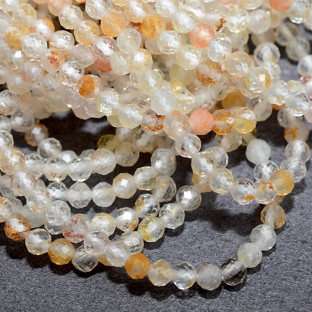 Natural Yellow Topaz Faceted Round Beads 3.2mm