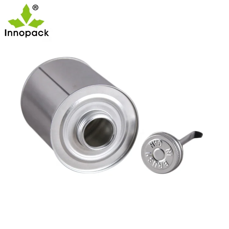 Custom Glue Tin Can With Brush Metal Adhesive Can for PVC Solvent Cement Package