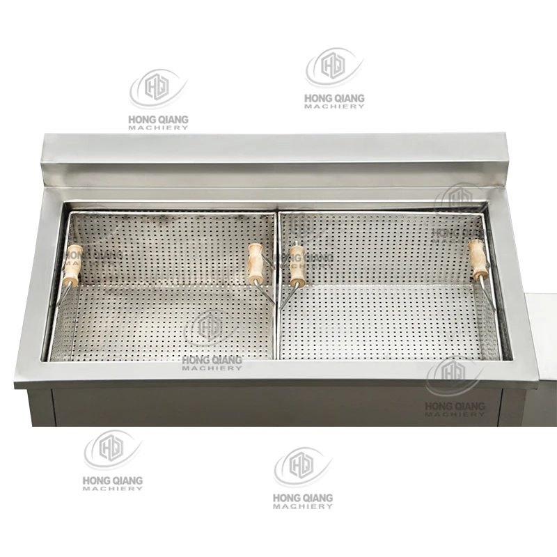 HONGQIANG Industrial Food Frying Machine for Potato Chips French Fries Snack Beans Mushroom Yam Chips Chicken Meat Plantain Chip