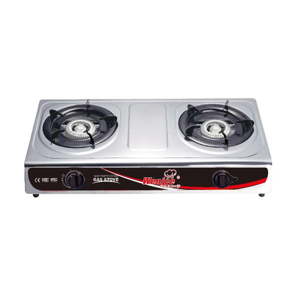 OEM China low price home use kitchen stainless steel gas stove 2 burners for cooking