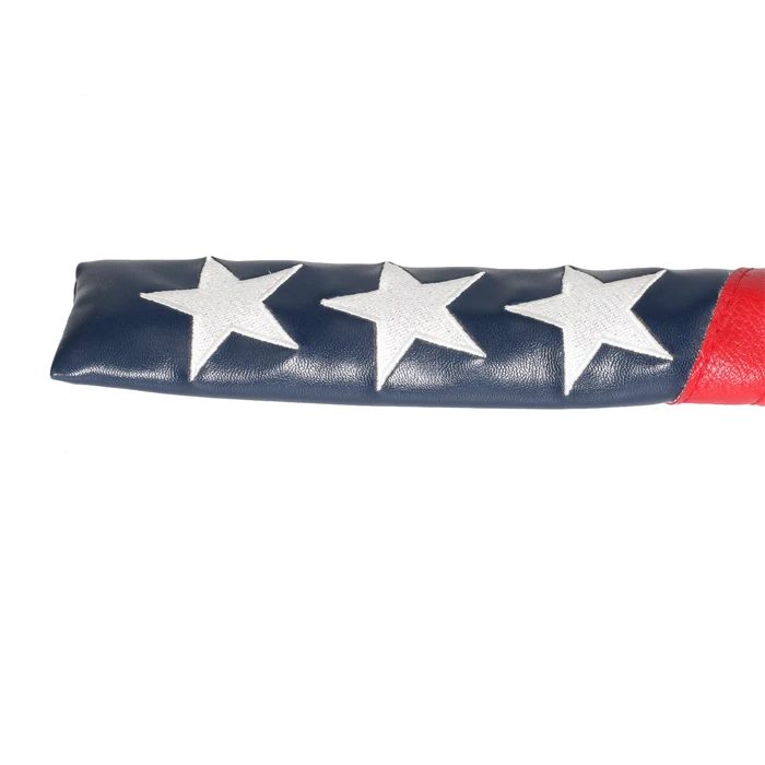 
Golf Alignment Stick Cover Stars Red Stripes PU Leather Waterproof Cover for Golf Alignment Sticks 