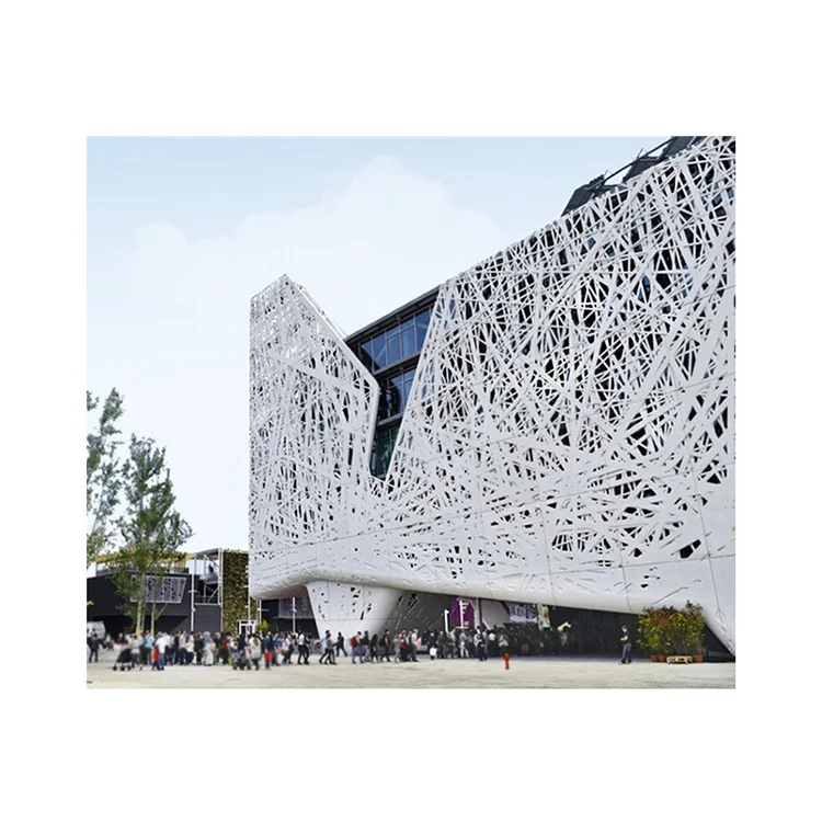 Customized Modern Design Outdoor Wall Decoration Water Resistant Carved Curtain Wall