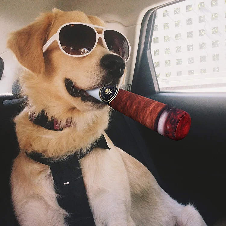 Hot Selling Squeaky  Plush  Puzzle Brown Cigar Shape Chew  Dog Toy  For Small Medium And Large Pets