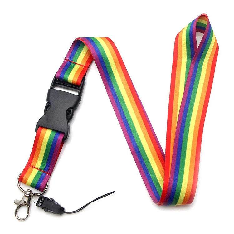
High Quality Creative Polyester Sublimation Custom Rainbow lanyards 
