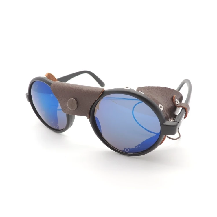 Fashion Round leather side shields Sunglasses