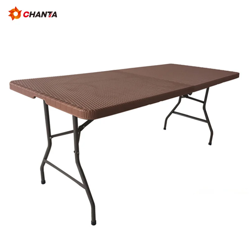 portable outdoor furniture rectangular plastic foldable banquet catering bbq camping picnic plastic folding tables