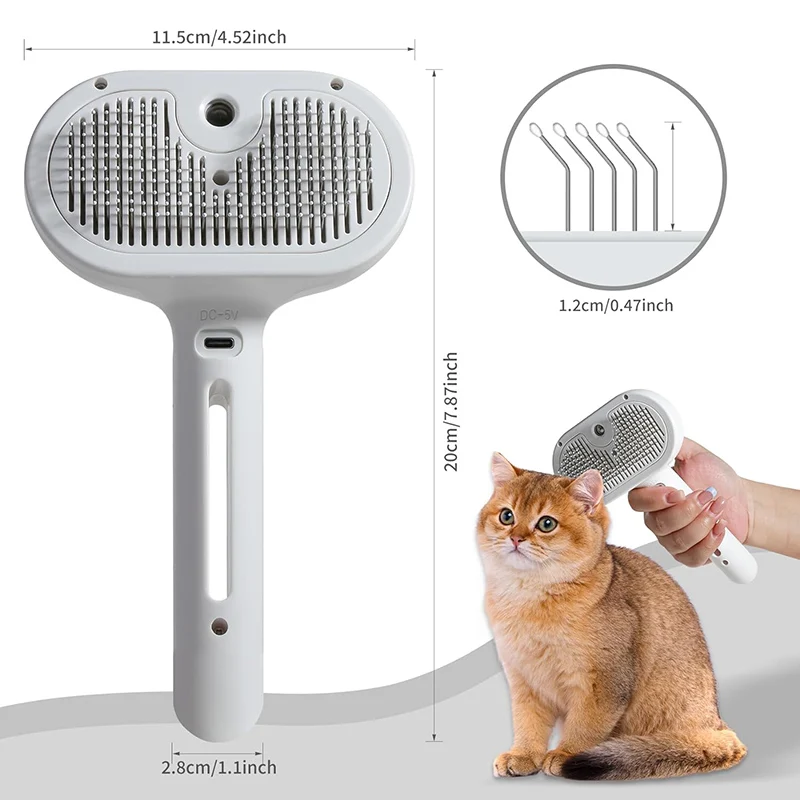 Wholesale Steamy Cat Brush Dog Pet Hair Remover Comb Brush with Water Tank Cat Cleaner Brush for Shedding Pet Grooming Product