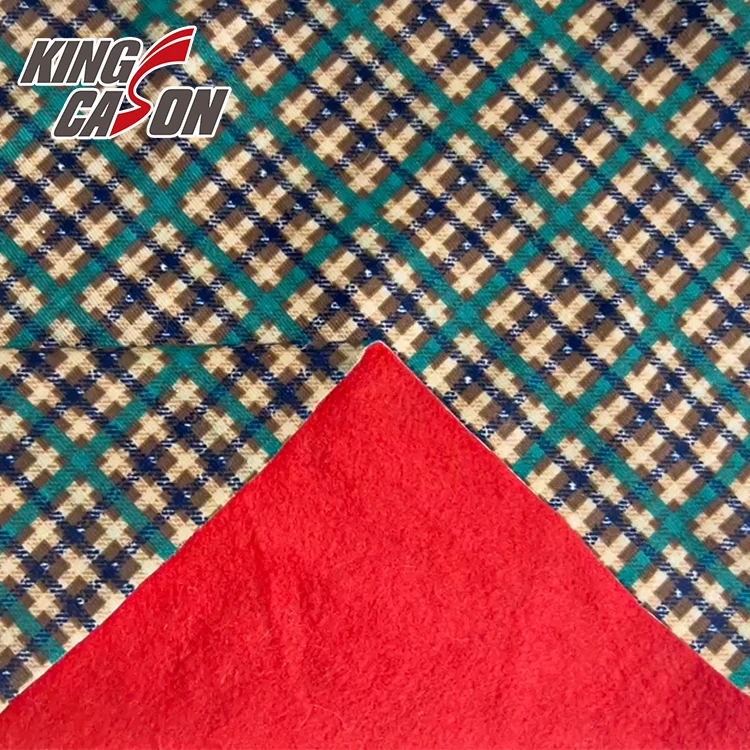 KINGCASON Manufacture Quality Antistatic 100 Polyester Printed Flannel Super Soft Solid Brush Composite Fabric for Home Textiles