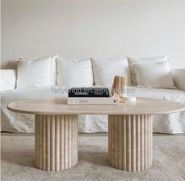 American Style Modern Furniture Fashionable Design Marble Legs Center Table Marble Living Room Furniture Coffee Table