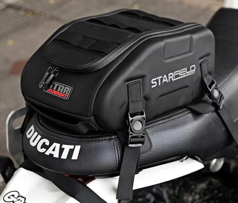Hot selling motorcycle rear seat bag, riding oil bag, waterproof multifunctional magnetic adsorption