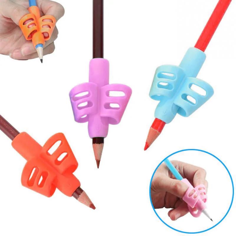 Wholesale Pen Holding Tool Three-finger Grip Silicone Pen Pencil Grip Holder For Kids
