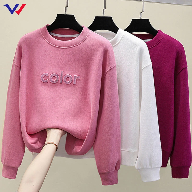 All season 100%Cotton Rhinestones Custom Embossed Pullover Hoodies unisex High Quality rhinestone Sweatshirts