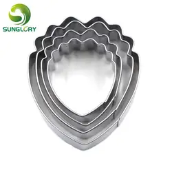 Набор резцов из нержавеющей стали для цветов, комплект из 4 предметов для вырезания пионов, лепестков, жвачки, пасты, помадки, инструменты для украшения тортов