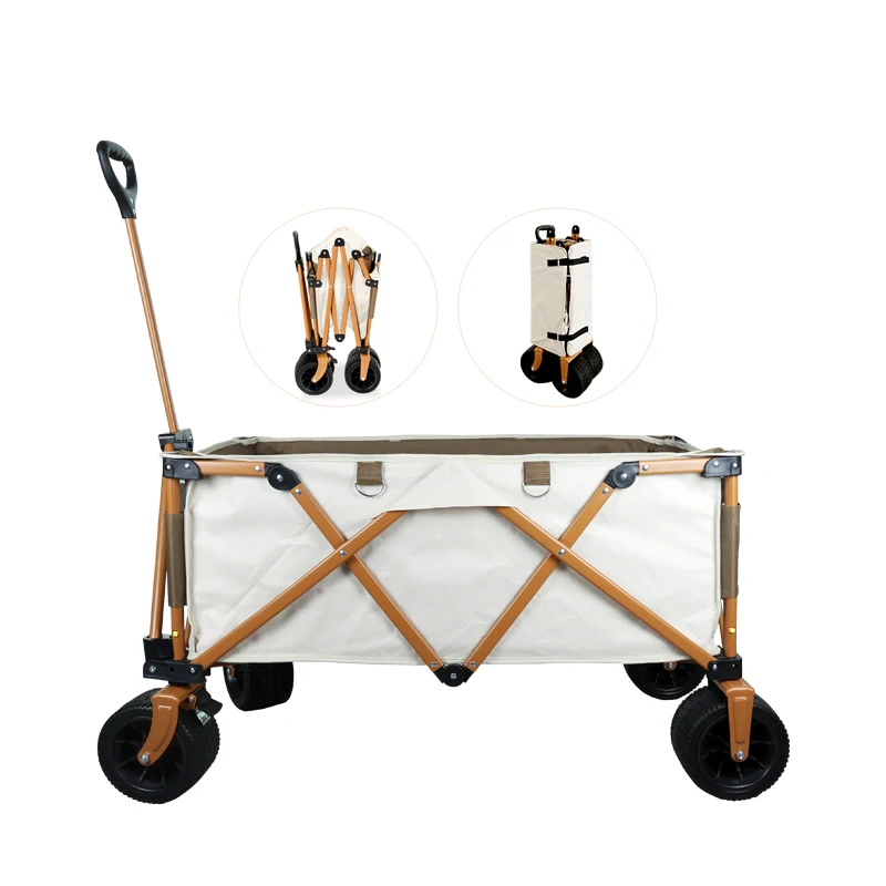 2022 Camping Outdoor Collapsible Beach Wagon Cart Trolley Utility Folding Camping Wagon Trolleys Hand Carts wagon for kids