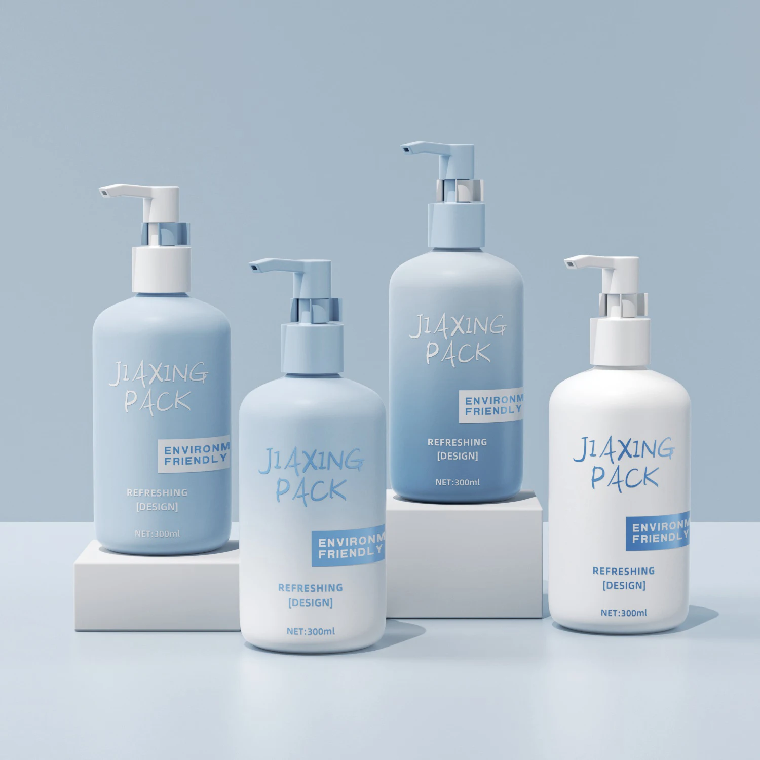 Luxury eco PCR packaging plastic recycled HDPE body wash bottle empty cosmetic lotion pump shampoo bottle