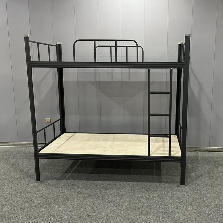 Dormitory Metal Bunk Bed School Dormitory Metal Bed Frame With Ladder Home Furniture Bedroom Adult Kids Metal Bed