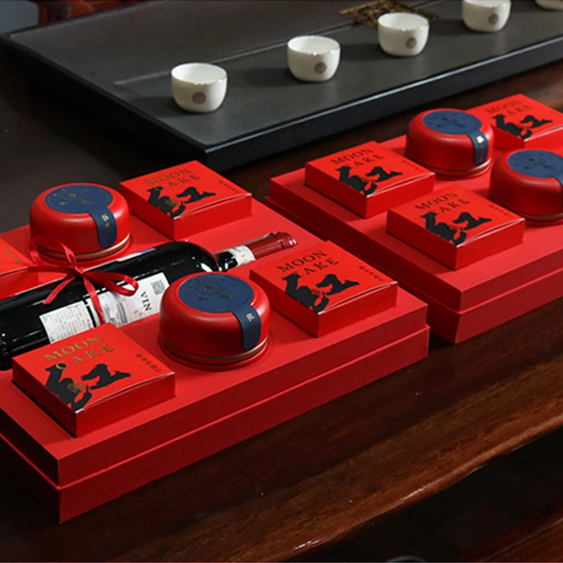 Star Packaging  Food Grade Paper Box Mooncake Wine Bottle Tea Bag Packaging Box Packaging Gift Box