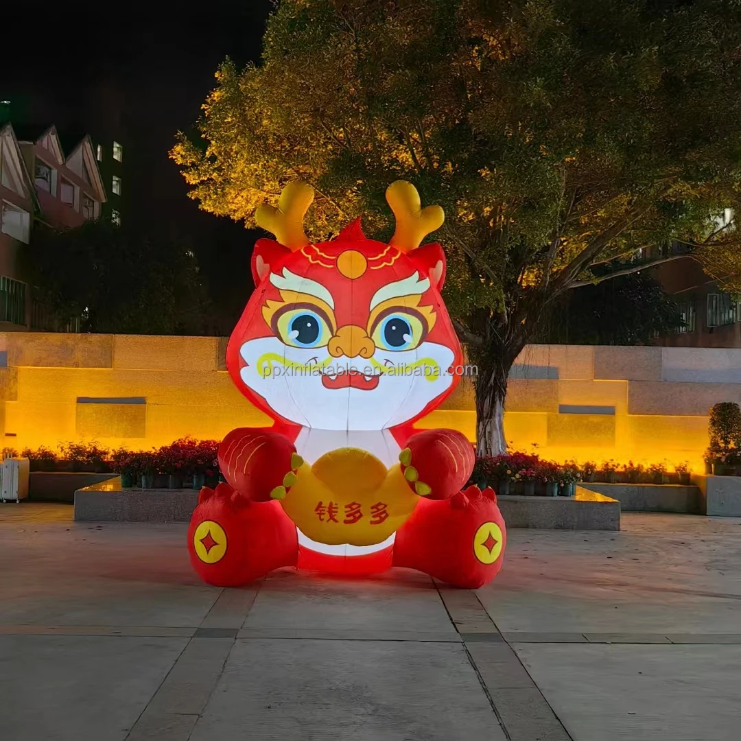 new year dragon mascot inflatable art installation long inflatable giant hongyi  suit zenith  balloon inflatable dragon sph