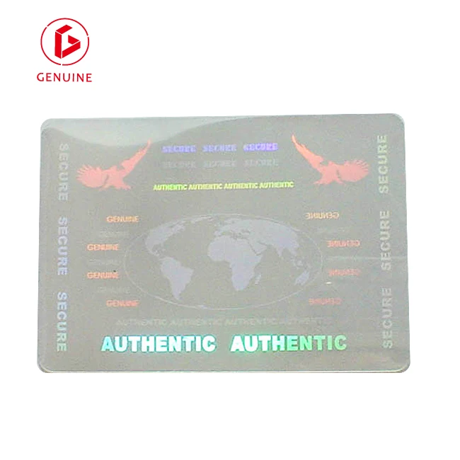 Custom pvc  hologram decorative id card plastic sticker overlay film