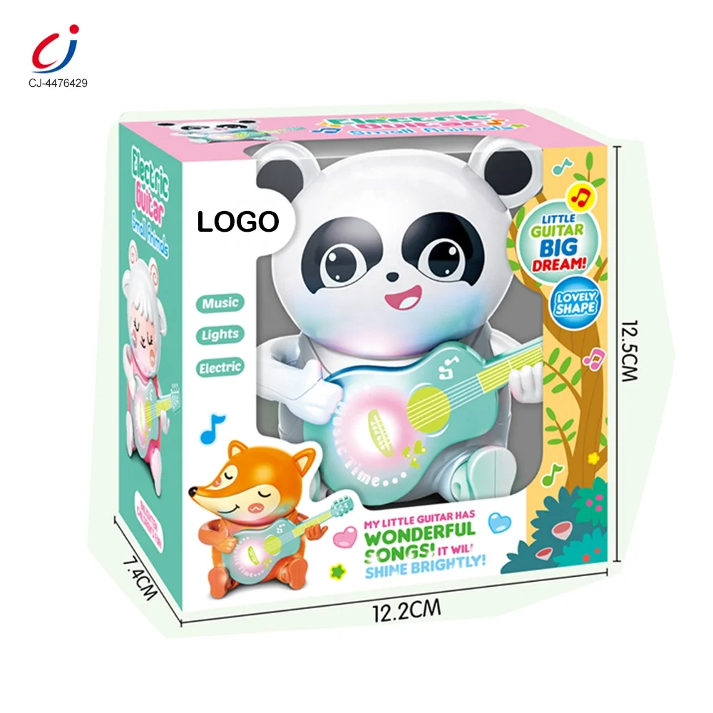 Chengji animal electric guitar music toy cartoon light education interactive kids plastic music player toys