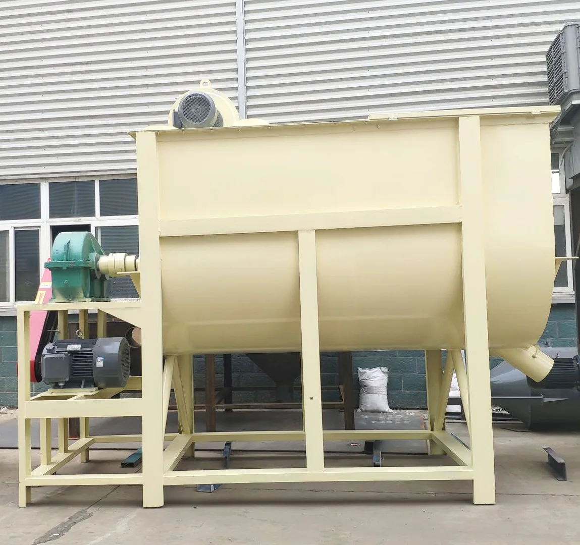 U-shaped double screw belt fertilizer mixer animal feed mixer fish and shrimp aquatic feed mixing machine for in Kenya