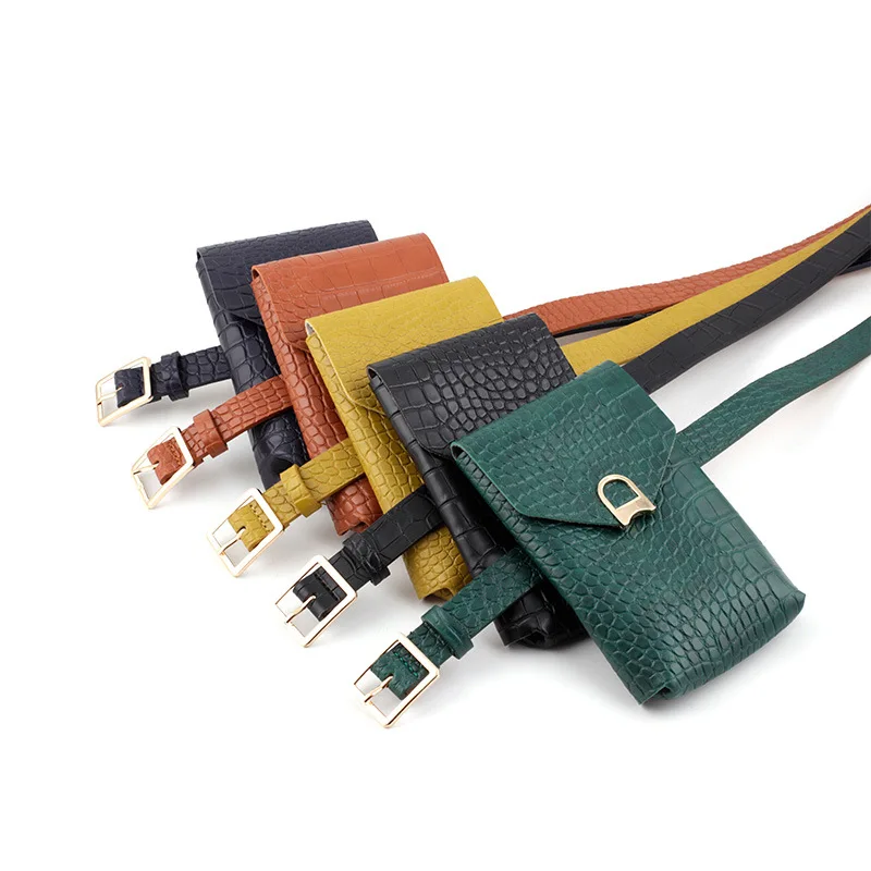 New Belt Waist Bag Ladies Crocodile Pattern Removable Coin Purse Fashion Ladies Custom Belt