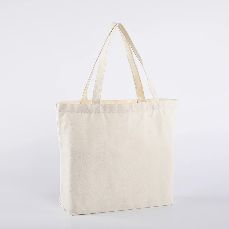 Eco Friendly Organic Blank Hand Hold Large Shoulder Cloth Custom Logo Shopping Cotton Tote Bag Canvas