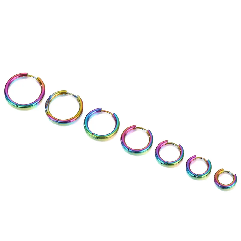Fashion 1pc Women Man Piercing Ear Cartilage Tragus Simple Thin Circle Ear Buckle Stainless Steel Small Huggie Hoop Earrings