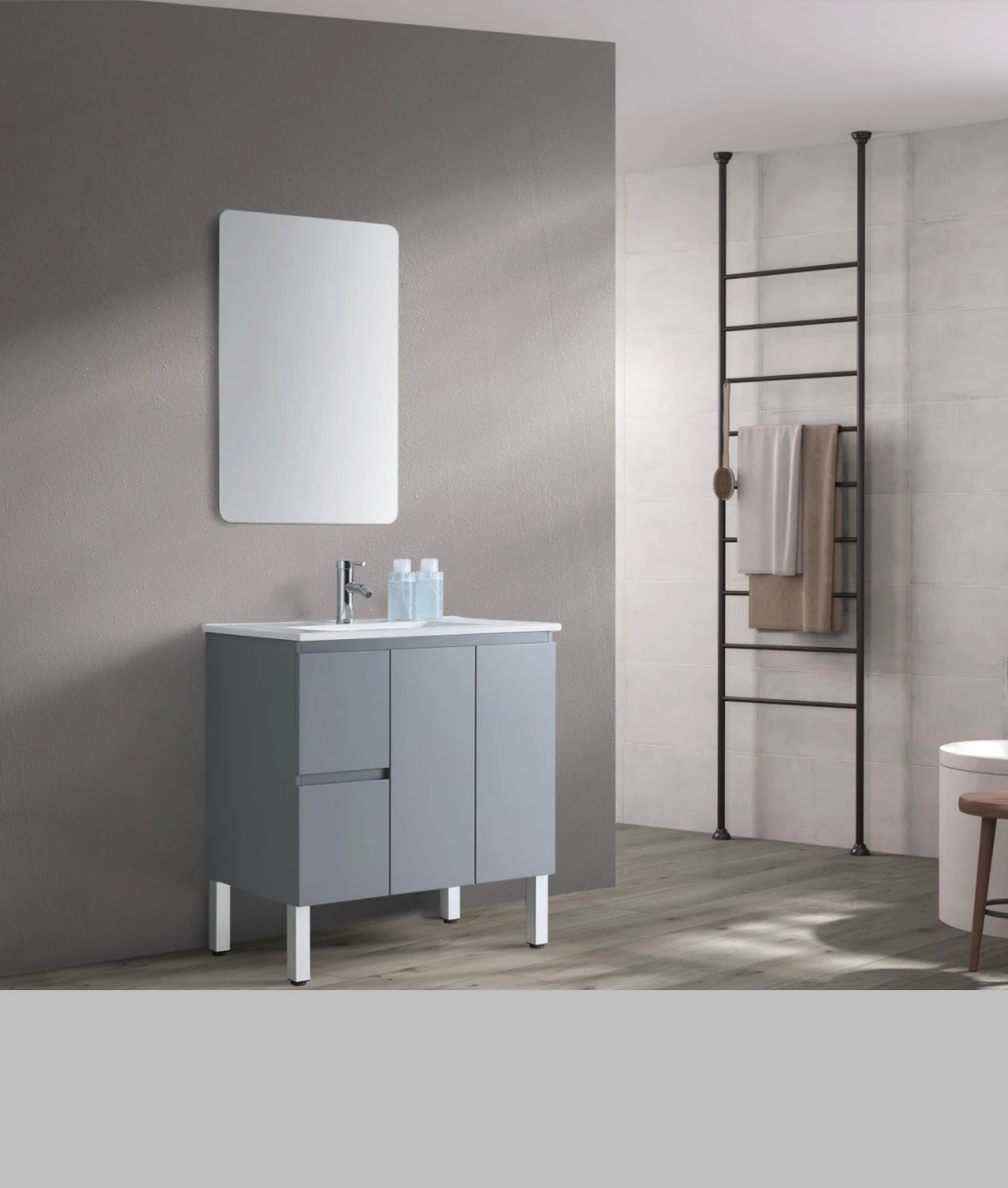 Modern Design High-End Rectangular Bathroom Hand Wash Basin Luxury Square Shape Bathroom Sink with Vanity