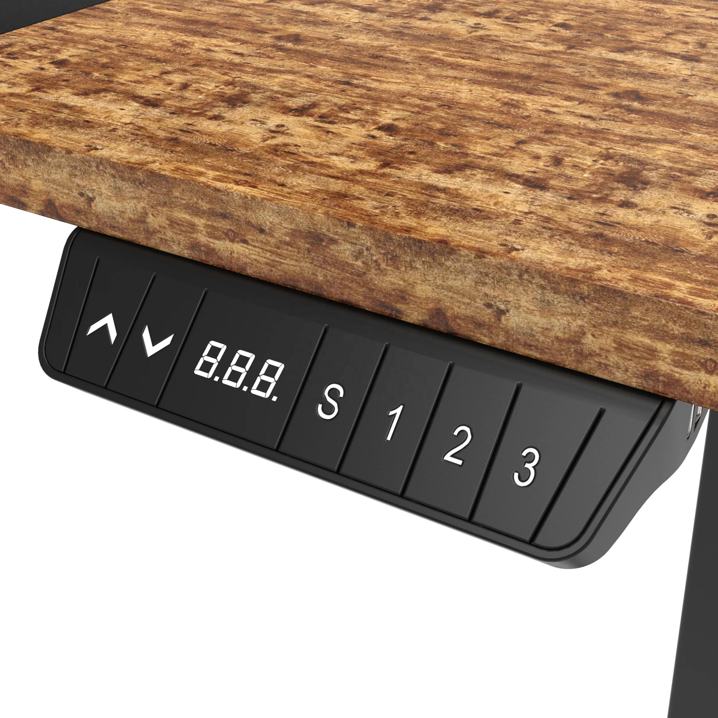 V-mounts l-shaped legs ergonomic electric single motor height adjustable desk with Splicing color surface JSD5-02-4P