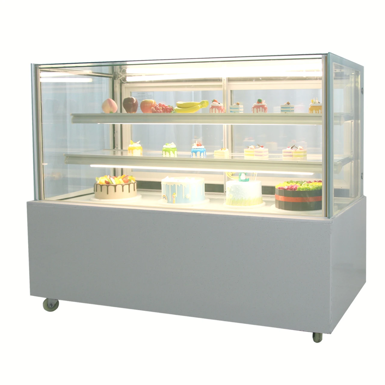 
2000mm Cake Showcase Display Refrigerator Cold Food Bars Counter Cake Chiler Table Top Cake Chiller Display 