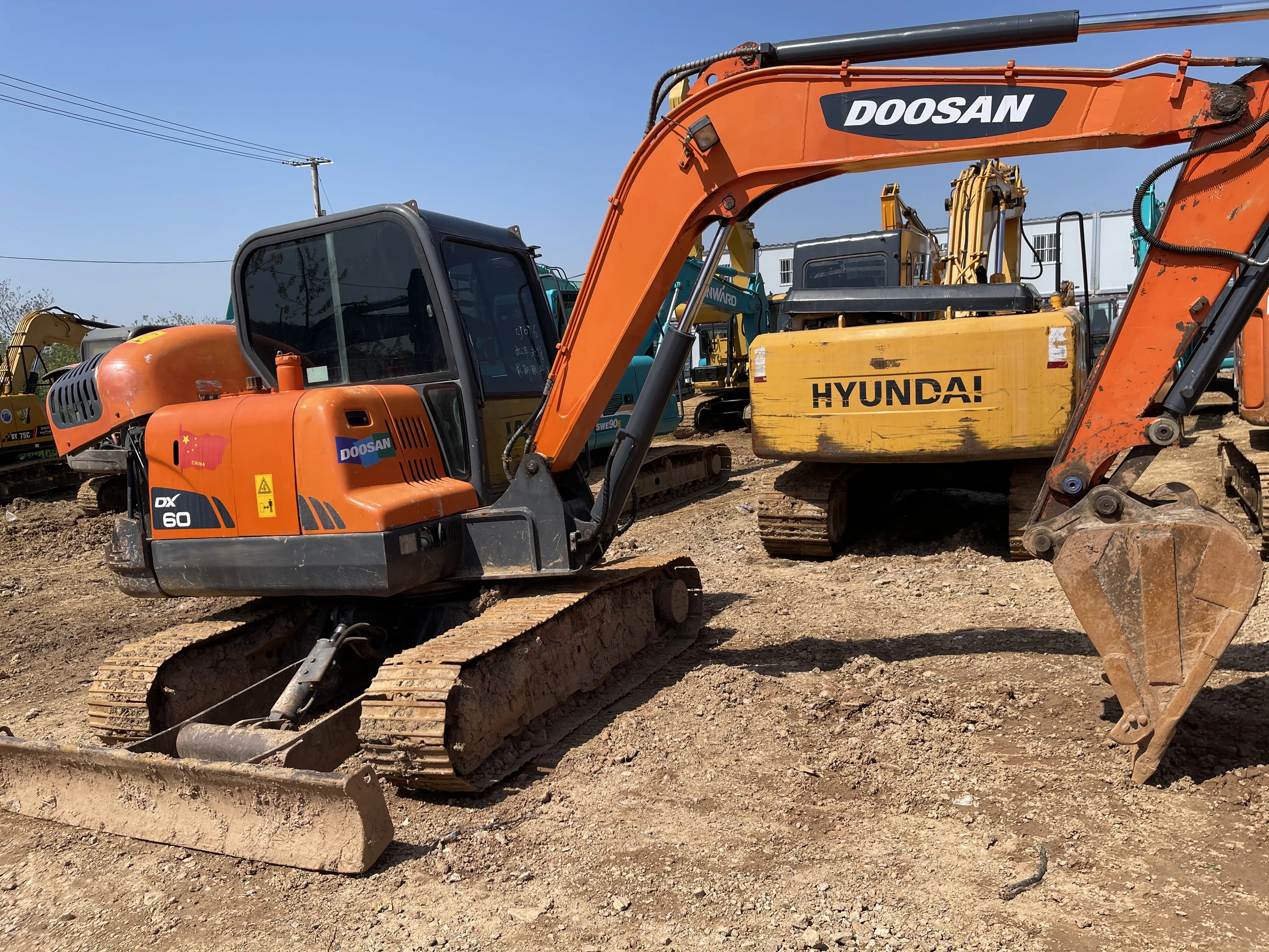 Doosan DX60  For sale used amphibious cat machinery backhoe excavator