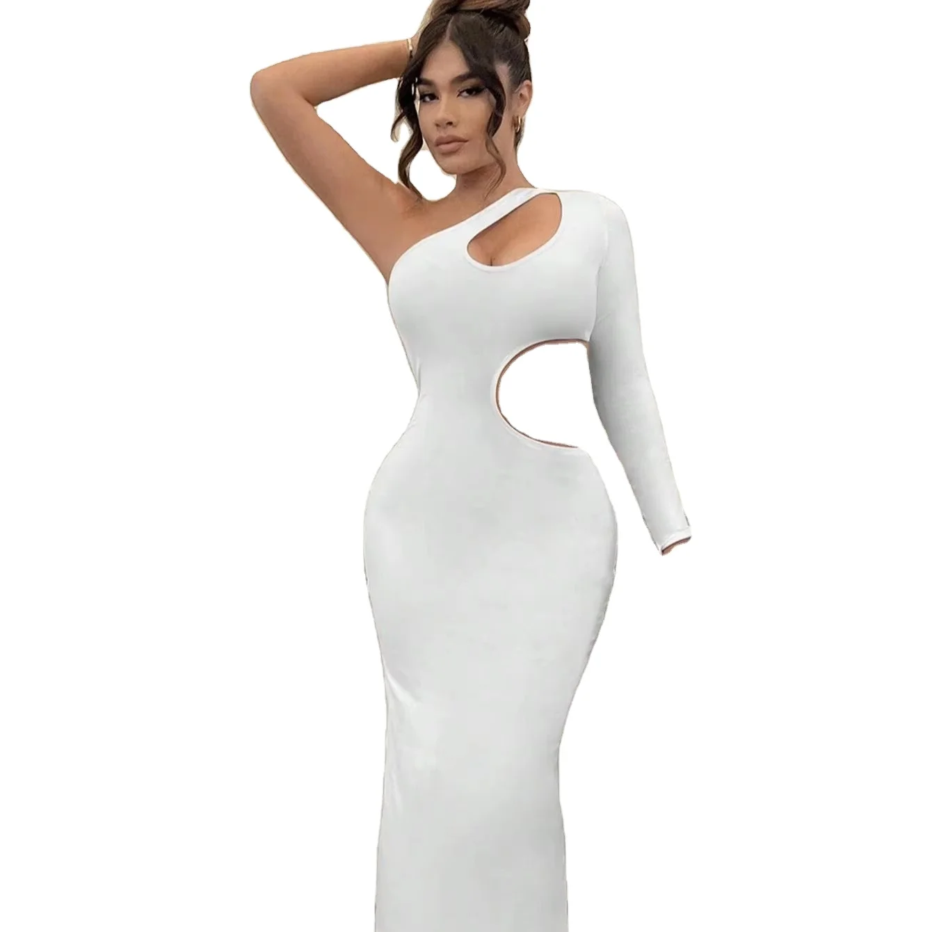 2024 New DS128 Slash Cut Out Long Dress Dresses Sexy Night Dresses For Woman