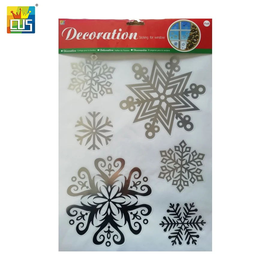 Christmas Decor Colorful Holographic Foils Glass Window Sticker