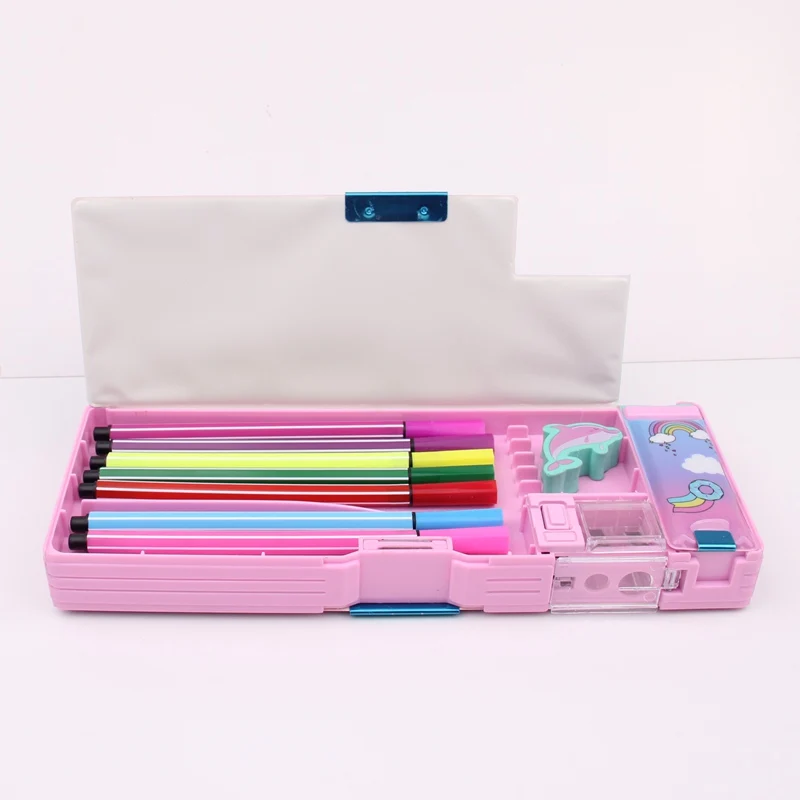 Interwell Hot Selling Fashion Stationary Kids Personalized large pink pencil case aesthetic