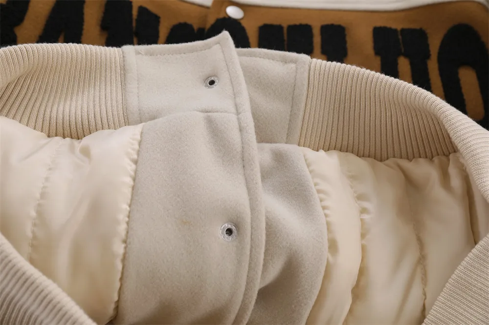 Vintage Baseball Chenille Embroidery Jacket Thickened Baseball Jersey Unisex HipHop Embroidered Varsity Jacket Streetwear Bomber