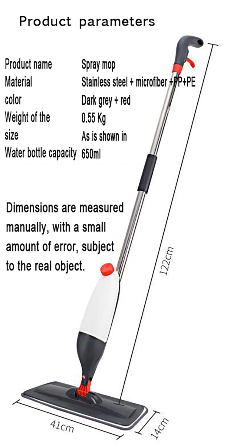 Household Floor Cleaning Iron Spray Paint Spray Flat Mop 360 Degree Flat Water Spray Mop