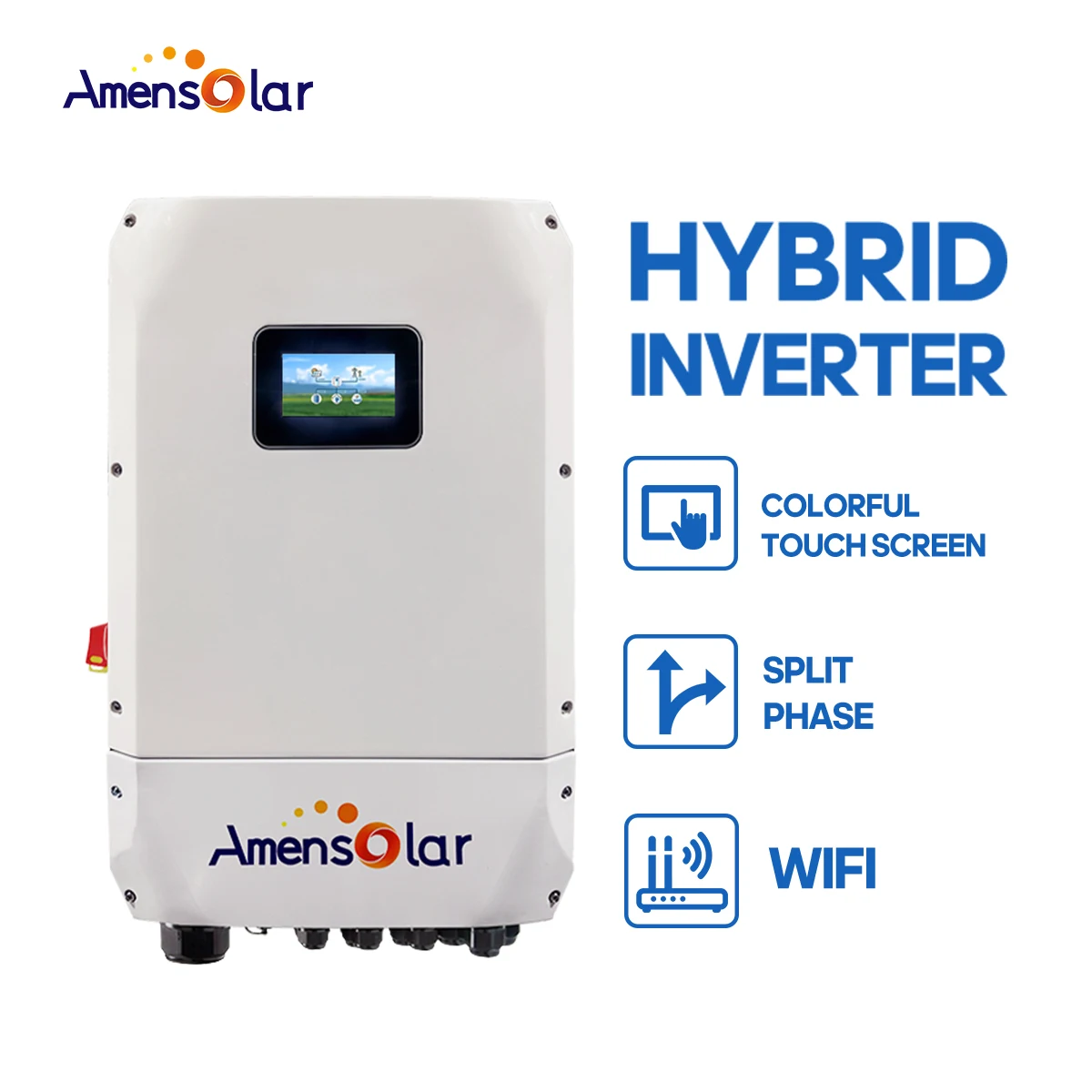AMENSOLAR  Factory Direct OEM 8kw 10kw for Solar Power Systems Wholesale Price 10kw Split Phase Hybrid Solar Inverter N3H-X10-US