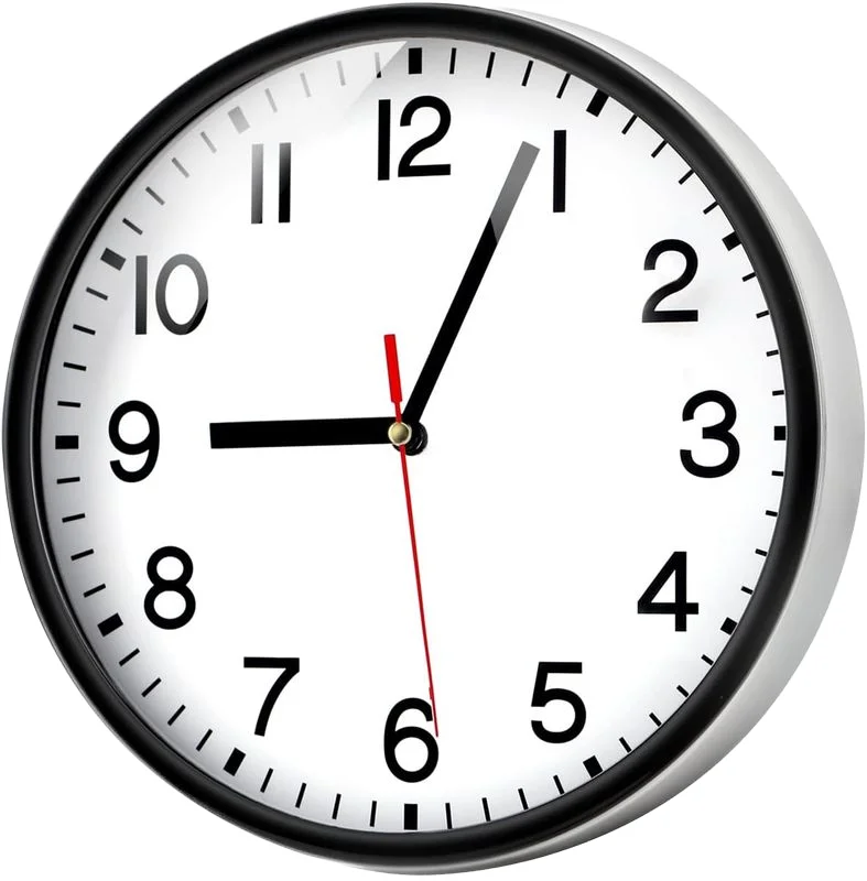 Modern design electronic wall clock with silent vintage quartz movement, non-ticking, home, office, school clock battery powered